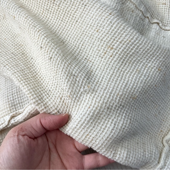 Parachute Knit Robe cotton waffle long unisex Cream (medium) natural loungewear - Picture 5 of 8